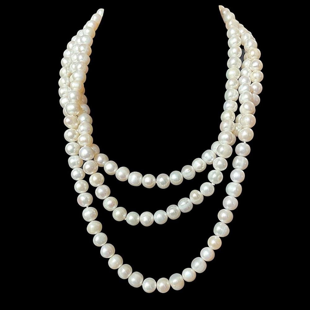 Vintage Freshwater Pearl Long Opera Length Necklace